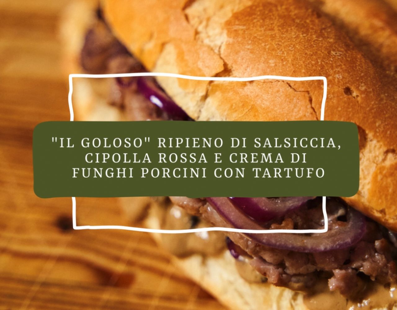 Goloso panino con crema di funghi porcini con tartufo