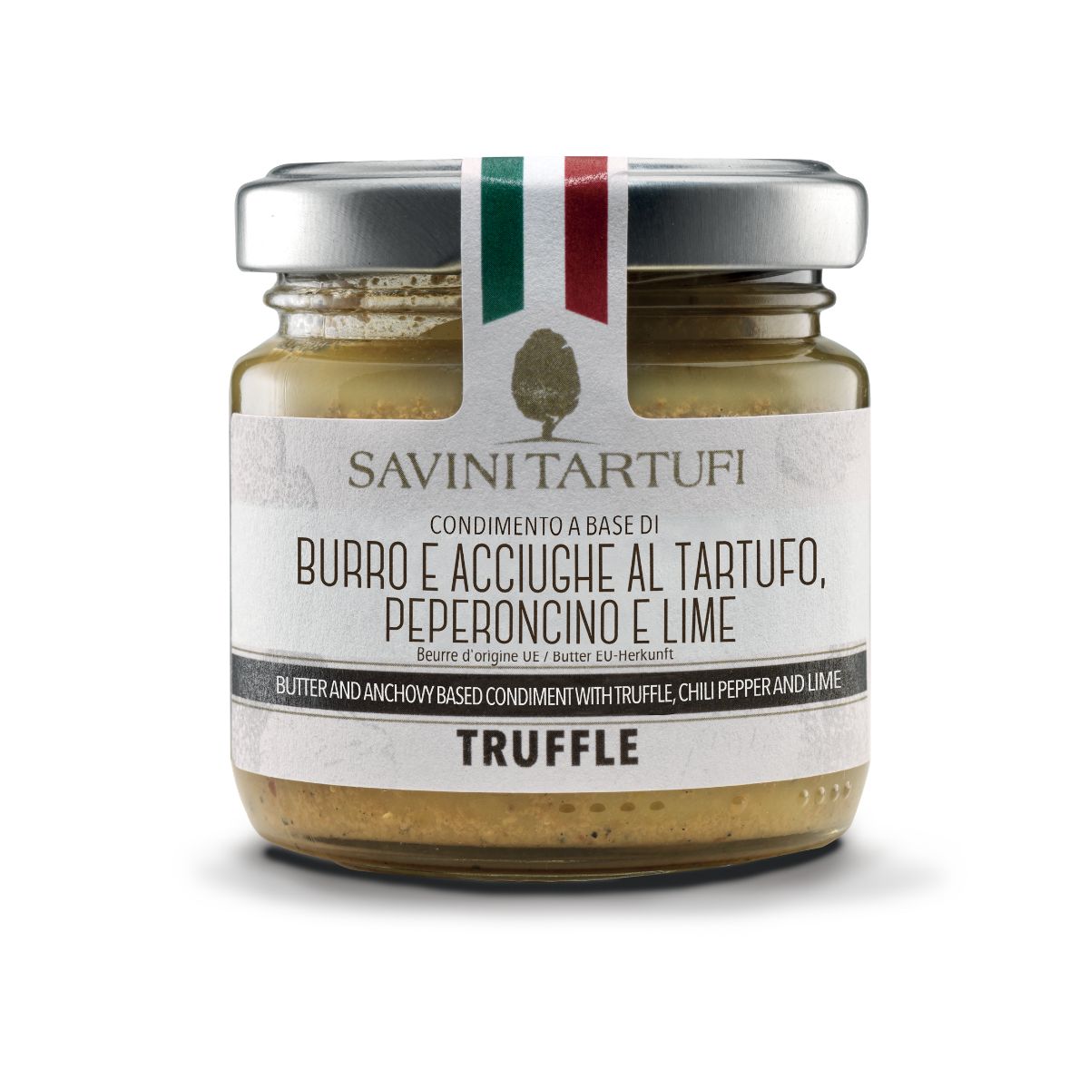 Condimento a base di burro e acciughe al tartufo, peperoncino e lime
